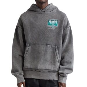 Amiri Lounge Crystal Embellished Distressed Graphic Hoodie